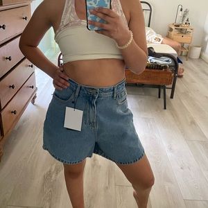 PrettyLittleThing mom denim shorts